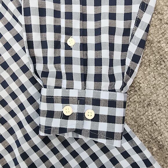 Ben Sherman Shirt Mens 15 15.5 Blue Gingham Plaid Long Sleeve Casual Button Up - Picture 9 of 15